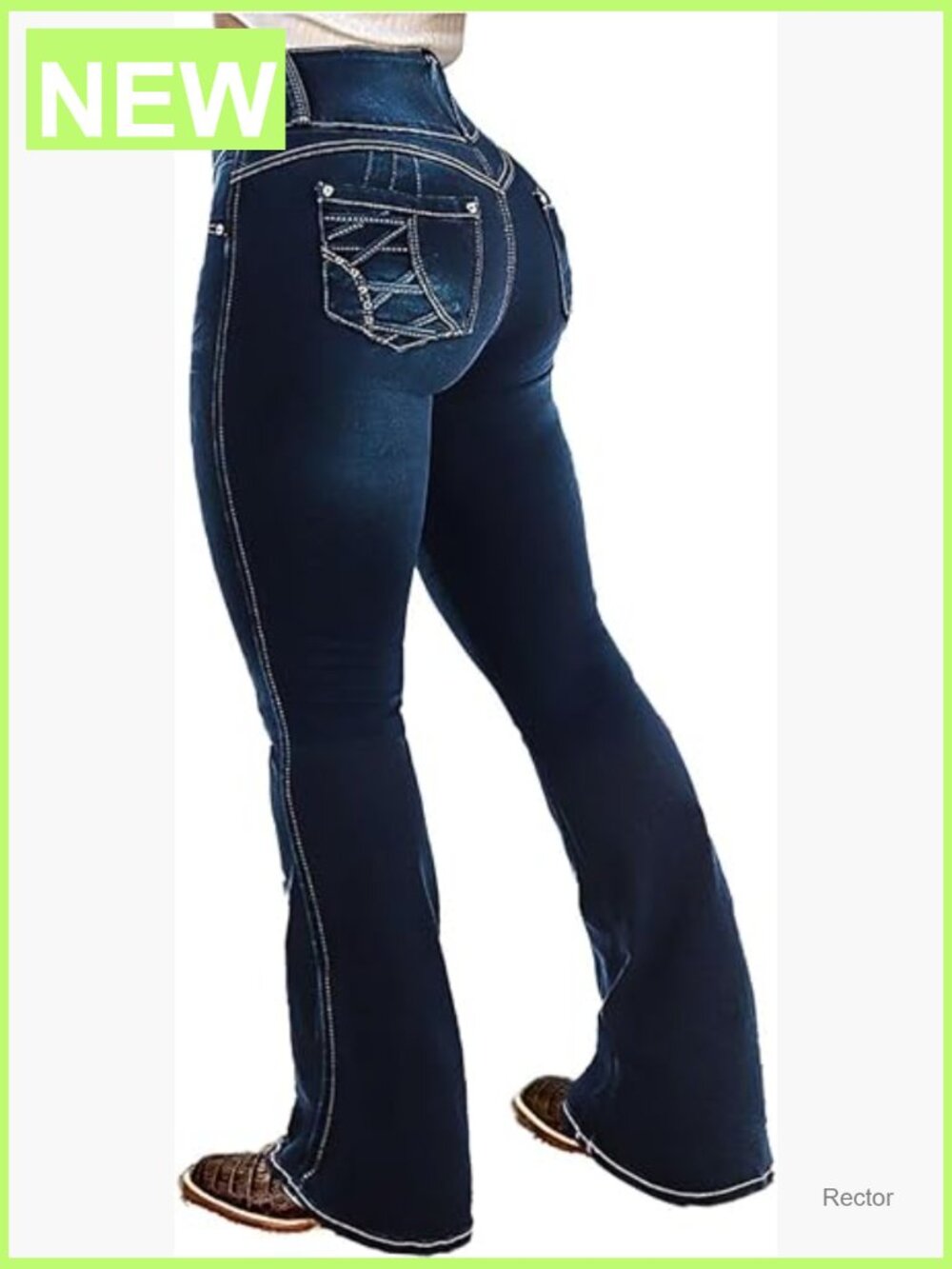 Stretchy Bootcut Jeans with Butt Lifting Design, Mid Rise Straight Leg